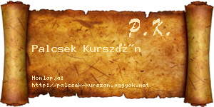 Palcsek Kurszán névjegykártya